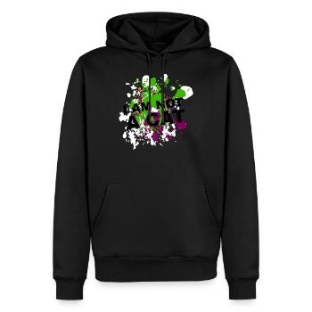 pas de streetart d’art de chat - Sweat à capuche Premium bio Homme - noir - Devant - Nico (187cm)
