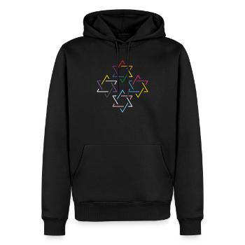 Pansexuell Transgender Nicht Binär Davidstern LGBT - Männer Premium Bio Hoodie - Schwarz - Vorne - Nico (187cm)