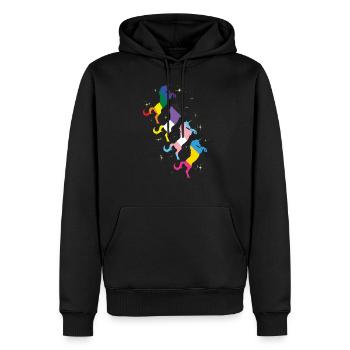 Pansexuell Transgender Nicht Binär LGBT Einhorn - Männer Premium Bio Hoodie - Schwarz - Vorne - Nico (187cm)