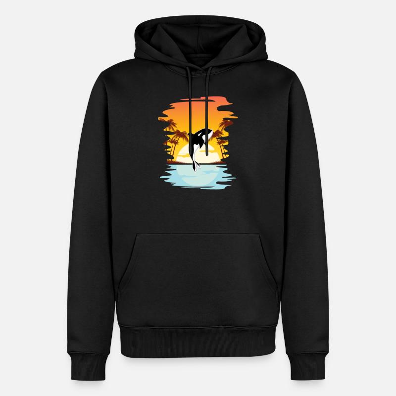 Schwertwal Killerwal Orca - Männer Premium Bio Hoodie - Schwarz
