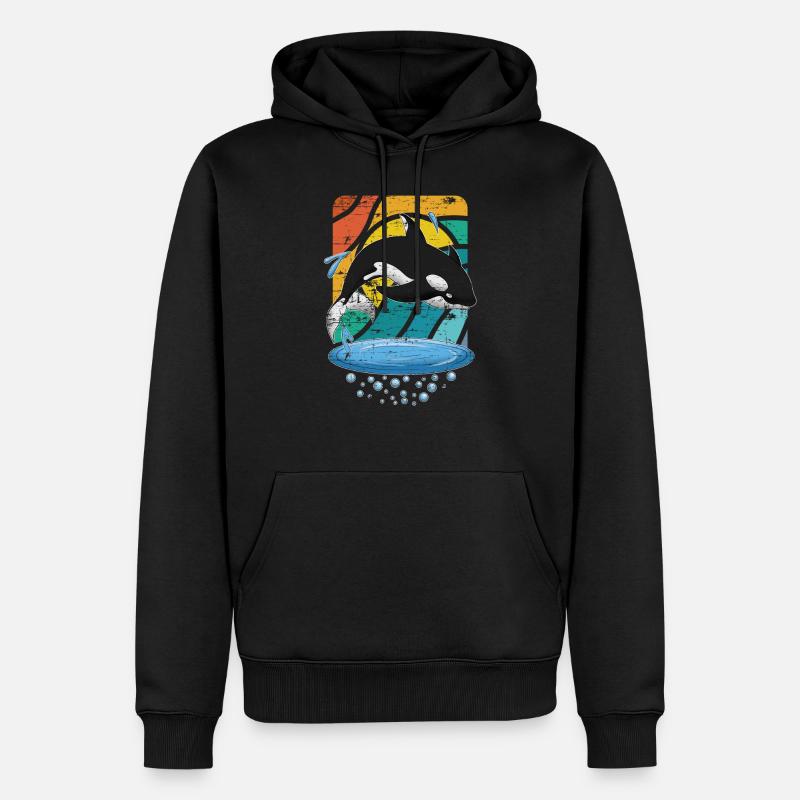 Schwertwal Killerwal Orca - Männer Premium Bio Hoodie - Schwarz