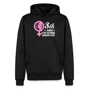 Femmes 8 mars Journée de la femme Droits Égalité - Sweat à capuche Premium bio Homme - noir - Devant - Nico (187cm)