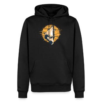 Heulender Wolf Mondlicht Wolf - Männer Premium Bio Hoodie - Schwarz - Vorne - Nico (187cm)