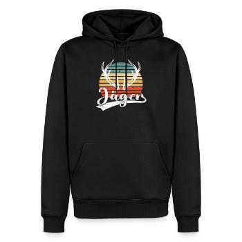Jäger jagen Hirsche Jagd Hirsch Wildschwein - Männer Premium Bio Hoodie - Schwarz - Vorne - Nico (187cm)