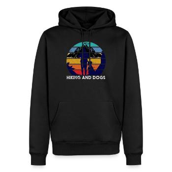 Randonneurs chiens cadeaux randonnée - Sweat à capuche Premium bio Homme - noir - Devant - Nico (187cm)