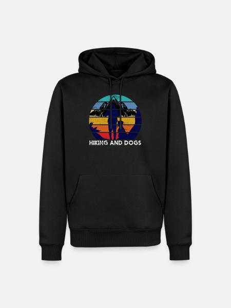Wanderer Hunde Geschenk Wandern - Männer Premium Bio Hoodie - Schwarz