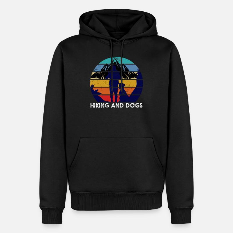 Randonneurs chiens cadeaux randonnée - Sweat à capuche Premium bio Homme - noir