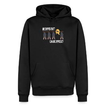 Doux chien chauve-souris Be different Sois différent - Sweat à capuche Premium bio Homme - noir - Devant - Nico (187cm)