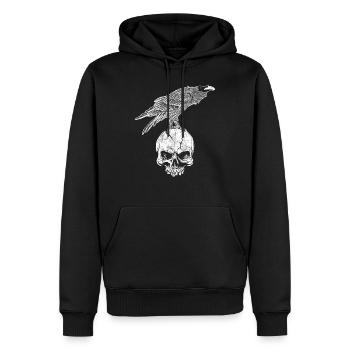 Nordische Mythologie Geschenk Rabe Krähe - Männer Premium Bio Hoodie - Schwarz - Vorne - Nico (187cm)