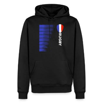 Rugby France Rugby Maillot Pour les Français France - Sweat à capuche Premium bio Homme - noir - Devant - Nico (187cm)