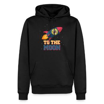 To The Moon Dog Rocket - Männer Premium Bio Hoodie - Schwarz - Vorne - Nico (187cm)