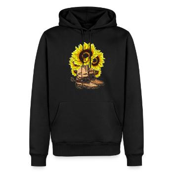 Bottes de cow-boy western cadeau tournesol - Sweat à capuche Premium bio Homme - noir - Devant - Nico (187cm)