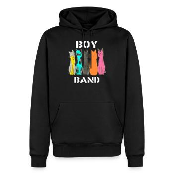 Katzen Cartoon Comic Design - Männer Premium Bio Hoodie - Schwarz - Vorne - Nico (187cm)