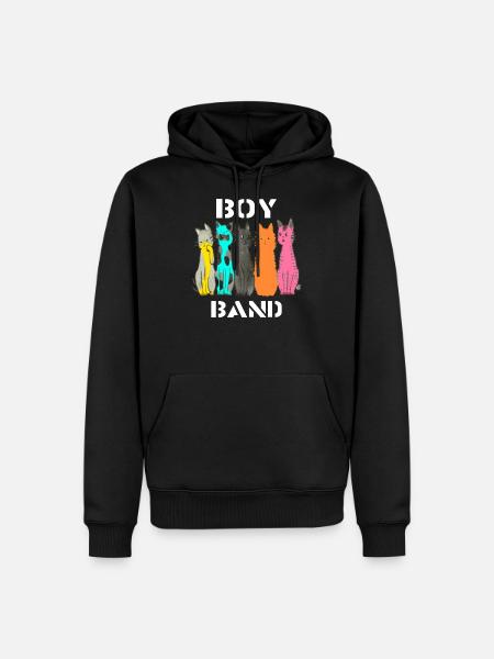 Cats Cartoon Comic Design - Men’s Premium Organic Hoodie - black