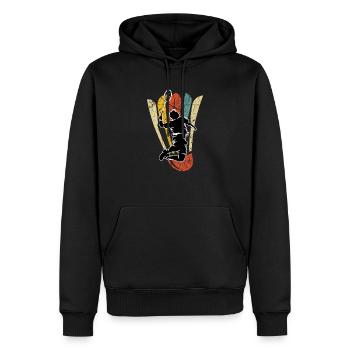 Federball Badminton Schläger Badmintonspieler - Männer Premium Bio Hoodie - Schwarz - Vorne - Nico (187cm)