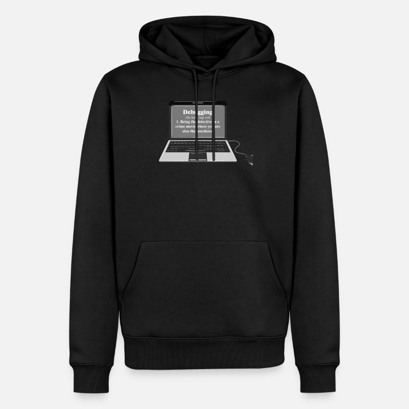 Funny Computer Debugging Programmer Design - Men’s Premium Organic Hoodie - black