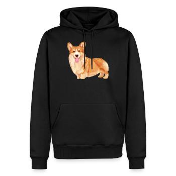 Welsh Corgi - Männer Premium Bio Hoodie - Schwarz - Vorne - Nico (187cm)