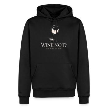 Wine not? - Männer Premium Bio Hoodie - Schwarz - Vorne - Nico (187cm)