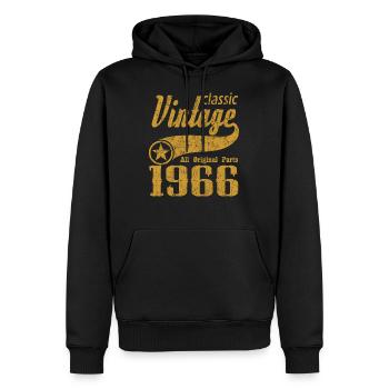 1966 - Männer Premium Bio Hoodie - Schwarz - Vorne - Nico (187cm)