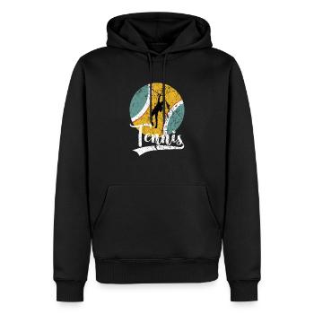 Tennis Trainer Tennisspieler Herren Retro Vintage - Männer Premium Bio Hoodie - Schwarz - Vorne - Nico (187cm)