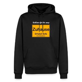 Willkommen Zuhause Ortsteil Sofa Kreis Wohnzimmer - Männer Premium Bio Hoodie - Schwarz - Vorne - Nico (187cm)