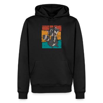 Ratons laveurs cadeau raton laveur - Sweat à capuche Premium bio Homme - noir - Devant - Nico (187cm)