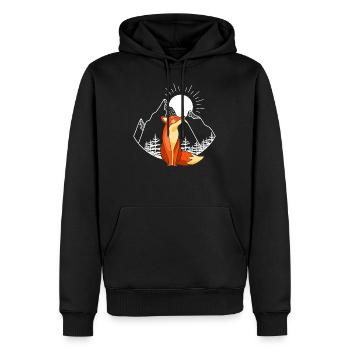 Renard Renard Renard Amateur de renards Chemise Idée cadeau - Sweat à capuche Premium bio Homme - noir - Devant - Nico (187cm)