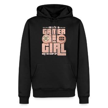 Gaming - Männer Premium Bio Hoodie - Schwarz - Vorne - Nico (187cm)