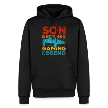 Gaming - Männer Premium Bio Hoodie - Schwarz - Vorne - Nico (187cm)