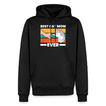 beste Katzen Mutter Cat mom Geschenk - Männer Premium Bio Hoodie - Schwarz - Vorne - Nico (187cm)