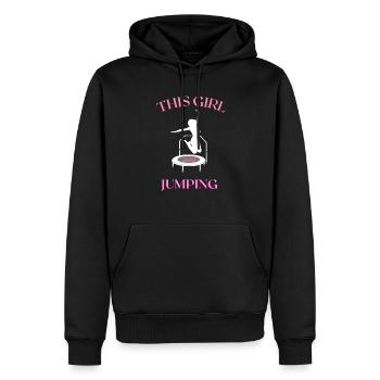 This girl loves jumping - Trampoline fitness - Sweat à capuche Premium bio Homme - noir - Devant - Nico (187cm)