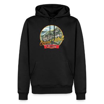Grande Muraille de Chine Monument miracle Pékin - Sweat à capuche Premium bio Homme - noir - Devant - Nico (187cm)