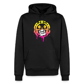 Manga Design One Piece - Männer Premium Bio Hoodie - Schwarz - Vorne - Nico (187cm)