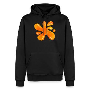 Orange Liquid Ink Splash - Männer Premium Bio Hoodie - Schwarz - Vorne - Nico (187cm)