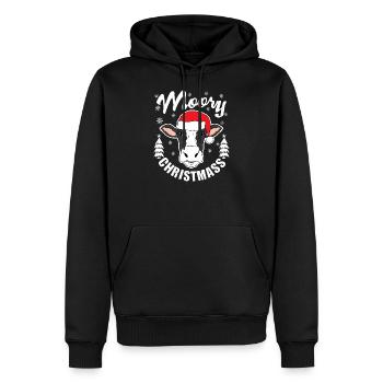 Mooy Weihnachten Kuh Kühe Moo Bauer - Männer Premium Bio Hoodie - Schwarz - Vorne - Nico (187cm)