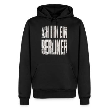 Ich bin ein Berliner - Männer Premium Bio Hoodie - Schwarz - Vorne - Nico (187cm)