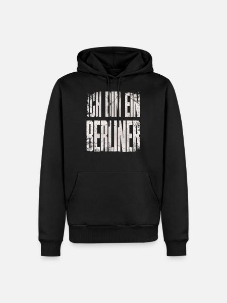 Ich bin ein Berliner - Männer Premium Bio Hoodie - Schwarz