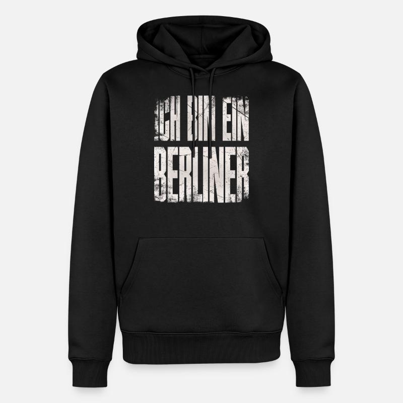 Ich bin ein Berliner - Männer Premium Bio Hoodie - Schwarz