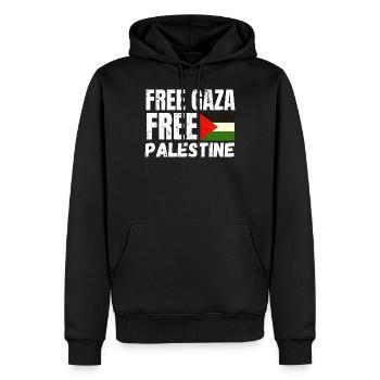 Free Palestine Free Gaza Cadeau - Sweat à capuche Premium bio Homme - noir - Devant - Nico (187cm)