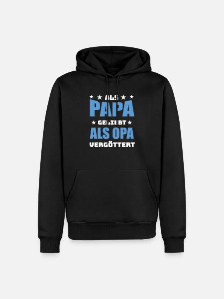 Papa Opa Geschenk - Männer Premium Bio Hoodie - Schwarz