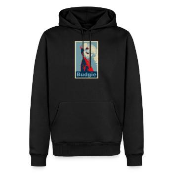 Perruche budgie image - Sweat à capuche Premium bio Homme - noir - Devant - Nico (187cm)