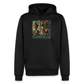 Afrikanische Silhouette - Männer Premium Bio Hoodie - Schwarz - Vorne - Nico (187cm)
