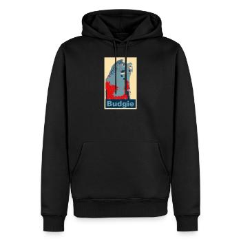Perruche budgie image - Sweat à capuche Premium bio Homme - noir - Devant - Nico (187cm)