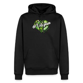 Vegan avec coeur Be Green - Sweat à capuche Premium bio Homme - noir - Devant - Nico (187cm)