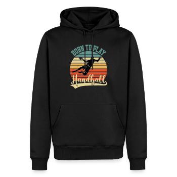 Handball handball coureur de handball - Sweat à capuche Premium bio Homme - noir - Devant - Nico (187cm)