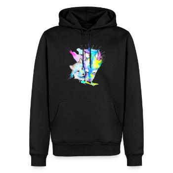 loup - Männer Premium Bio Hoodie - Schwarz - Vorne - Nico (187cm)