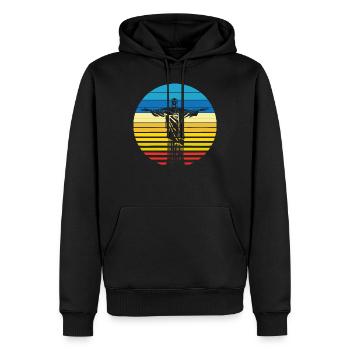 Rio De Janeiro Cristo Jesus Statue Sonnenuntergang - Männer Premium Bio Hoodie - Schwarz - Vorne - Nico (187cm)