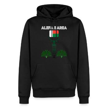 ALEFA BAREA madagascar - Men’s Premium Organic Hoodie - black - Front - Nico (187cm)