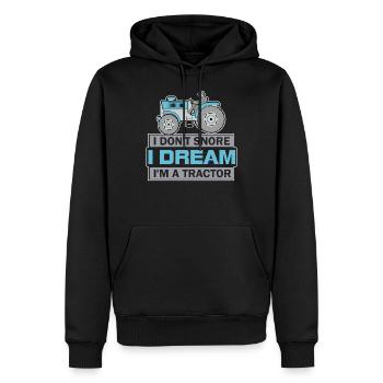 Ronflement tracteur - Sweat à capuche Premium bio Homme - noir - Devant - Nico (187cm)