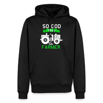 Gott Bauer - Männer Premium Bio Hoodie - Schwarz - Vorne - Nico (187cm)